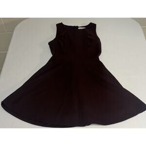 Monteau Women Small Burgundy Fit & Flare Skater Dress Cocktail Party Lined